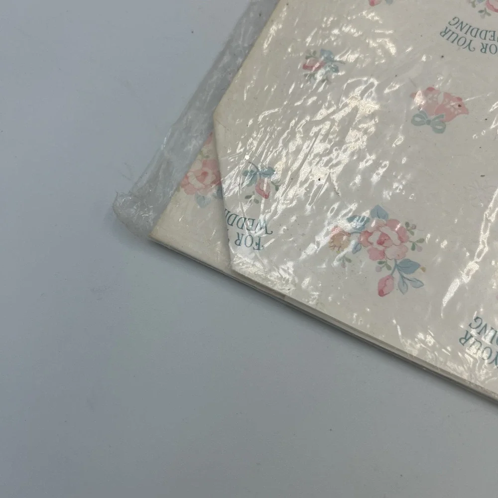 VINTAGE HALLMARK Wedding Gift Wrap Wrapping Paper - Embossed NEW NOS 8 Sq Feet